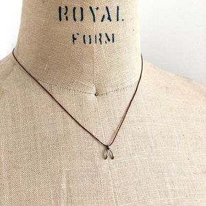 Wishbone Charm Choker Necklace